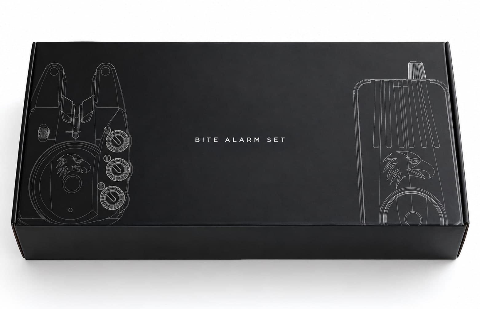 Caja de presentación de las alarmas CarperBlack RX, cerrada